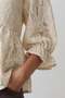 Ecru V-Neck Three-Quarter Sleeve Elastic Guipure Blouse Alc-X15486 - 3