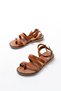Zri̇n-205-209 Premium Tan Genuine Leather Flip-Flop Women's Sandals - 5