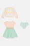 Toddlers Girl 3Pcs Graphic Print Dress And Panty with Jacket, Multicolor - 4
