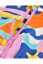 Girl's Colorful Abstract Patterned Hooded Windbreaker Raincoat 2-8 Years Mix - 4