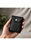Genuine Leather Card Holder – Functional Design Compatible with Cards and Cash - Black - 5