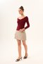 Smoked Color High Waist A-Line Mini Skirt