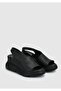 Black Leather Women's Heeled Sandals - 2