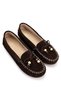 Women's Genuine Leather Brown Suede Ballerina Shoes - 3