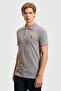 Men's Slim Fit Polo Collar Gray Basic T-Shirt 50322304-Vr024 - 3