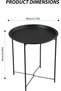Tray Table with Detachable Tray Top，Round Metal Coffee Table Waterproof Removable Tray Side Table，for Living Room Bedroom Balcony Office (50x45 cm) - 3