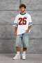 Men's T-Shirt 25 Print Navy Blue Oversize Printed Crew Neck Cotton - 4