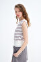 Kayık Collar Striped Knitwear A10352 - 4