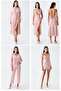 Women's Satin Lace 6-Piece Dowry Nightgown, Dressing Gown, Pajama Set Set 4000