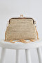 Scholarship Straw Handbag with Chain Strap