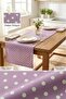 Lilac Polka Dot Quality Fabric Runner Water Repellent Stain Resistant Tablecloth 40X180 cm - 3