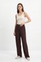 Brown Elastic Waist Lined Trousers 36640 - 2
