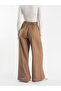 Double-Buttoned Thick Belt Detailed Linen Loose Trousers - 6