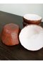Set of 4 Decorative Snack Bowls Terracotta & Vanilla Color – Handmade Unbreakable Presentation Bowl 10 cm - 3