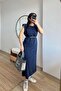Navy Blue Modal Padded Dress - 2