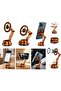 Magnetic Phone Stand for Car and Desk, 360° Rotatable Foldable Aluminium Holder, Adjustable Arm, Strong Suction Base, Universal Mobile Mount, Orange - 2