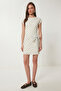Polka Dot Tie-Up Summer Tulle Dress Lfw0019 Ecru - 3