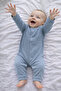 Isis Unisex Baby Star Patterned Long Sleeve Jumpsuit with Snap Fasteners - 3