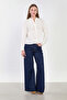 Women's Judge Collar Blouse with Embroidery on the Front - Ecru - 3