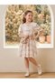 Girl's Plaid Puff Sleeve Vintage Dress and Mini Bag Set