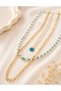Archhazel Jewelry Blue Bead & Pearl Detailed Layered Necklace Set
