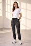 Women's Jogger Sweatpants with Cargo Pockets and Elastic Cuffs - Smoked - 5