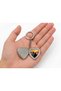 Silver Heart Patterned 316L Stainless Steel Openable Memory Gift Keychain - 3
