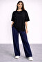Women's 2-Piece Set Oversized Basic T-Shirt and Wide-Leg Pants Comfortable Casual Style