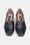 Women's Black Genuine Leather Medium Heel Loafer Shoes in Sizes 33-34-35-41-42-43 - 4