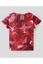 Half Sleeves Abstract Printed T-Shirt - Red - 5