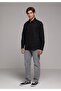 Regular Fit Shirt Neck Plain Men's Black Long Sleeve Shirt - 3