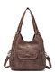 Brown Women's Daily Medium Shoulder Bag Soft Design Multi-Pocket