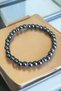 Hematite Stone Bracelet Dark Gray Natural Real Stone Bracelet Men's Bracelet Women's Bracelet