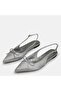Large Size Women's Stone-Faced Ballet Flats 41-42-43-44-Silver - 4