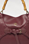 Claret Red Bag with Wooden Handle and Buckle 0065 - 5
