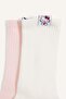 Hello Kitty Label Printed 2-Piece Cotton Booties Socks for Girls H2339A8Ns - 4