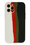 Ilkeshop New iPhone 12 Pro Case Ebruli Launch Silicone (124847) - White-Black