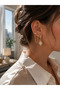 3-Piece Combination Earring Set with Stone Star Figure and Gold Chain Detail, Premium Women's Earrings - 6