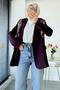 Premium Blazer Jacket with Scarf Detail – Plum - 5