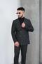 Slim Fit Men's Pointed Collar Striped Double Breasted Suit - 6