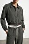 26Yckt01502 Women's Contrast Detailed Bomber Jacket - 4
