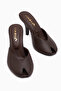 Elsy Genuine Leather Brown Closed-Front Heeled Women's Slippers - 6