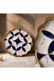 R'Eyla Lavinda Decorative Tray 38 cm |   Navy Blue Marble Patterned Luxury Glass Presentation Tray - 2