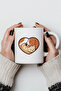 330ml Printed White Ceramic Mug with Heart and Dog Figure - 5