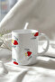 Heart Patterned 330ml Printed White Ceramic Mug Cup - 3