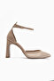 Firyal Beige Ankle Strap High Heeled Women's Shoes - 2