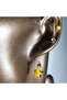 Orora Three Pairs of Enameled Star Earrings Set-Yellow - 4