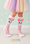 🌞   1 Pair of Cat Plush Pink Color Children's Socks with Ears (Without Heel) - 4