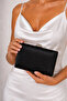 Black Satin Women's Chain Evening Dress Bag Clutch Portfolio Bag