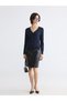 Alita City Lcw Everyday Navy Blue Knitwear Plain Women's Cardigan - 2